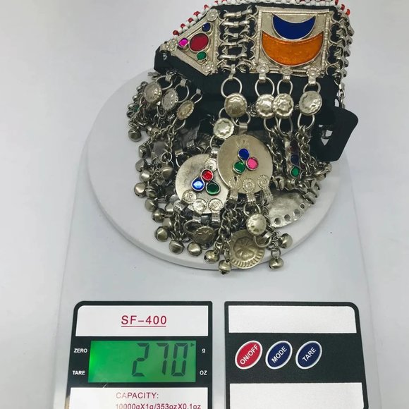 Handcrafted Tribal Choker Necklace Featuring Multicolor Glass Stones - Picture 5 of 6